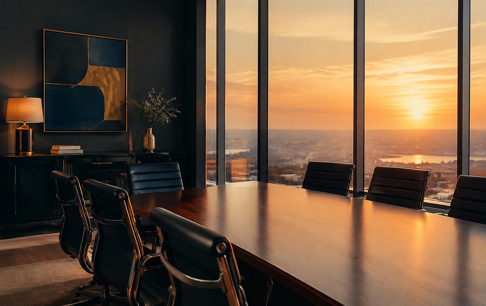 Boardroom at golden hour